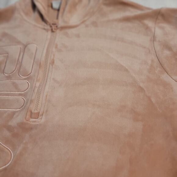 FILA Misty Rose Velour Quarter Zip Pullover Hoodie‎ Women's Size XL - Picture 13 of 16